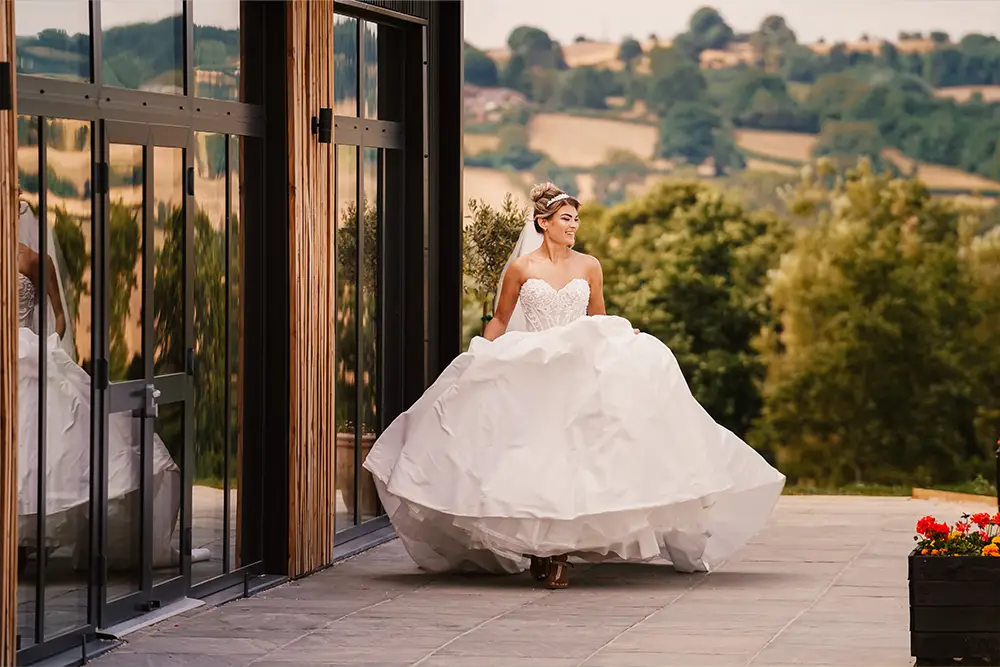 Stunning Bride Outside Barn